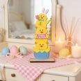 thumbnail image 4 of CaiYueKe Easter Wooden Tabletop Decorations Party Scene Set Foldable Ornaments Holiday Home Decor Spring Bunny Chick Egg Centerpiece Arrangement, 4 of 7