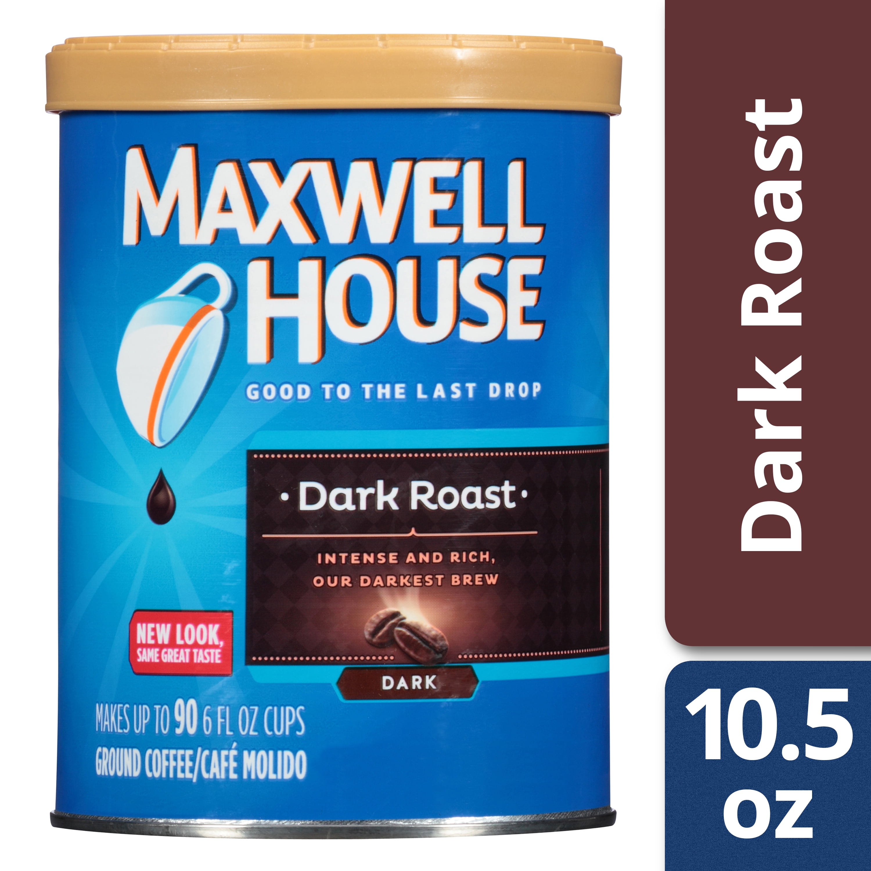Maxwell House Dark Roast Ground Coffee, Caffeinated, 10.5 oz Can