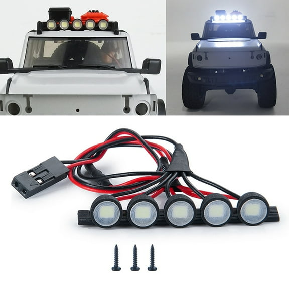 RCLIONS RC Car Roof Lamp LED Light Bar for Axial SCX24 AXI00006 Ford Bronco 4WD 1/24 RC Crawler Car Upgrade Parts