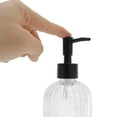 thumbnail image 3 of Unique Bargains 1 Pc Convenient Vertical Stripes Soap Dispenser 13.53oz Clear Black, 3 of 6