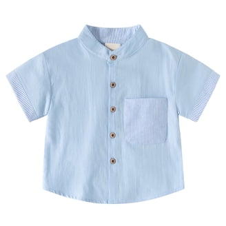 basic editions dress shirts BASIC EDITIONS Boys' Short-Sleeve Oxford Dress Shirt with Front Pocket  (White)