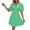 Green, variant on Summer Dresses for Womens 2024 Fashion Plus Size V-Neck Puffy Sleeves Temperament Pleated High-waisted Mini Dress Solid Color Short-sleeved V-neck Dress