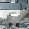 thumbnail image 6 of Homebeez Linen Ottoman Foot Stool Round Padded Foot Rest with Non-Skid Legs, Soft Step Stool for Couch, Desk, Hallway, Office, Lounge, Dorm Room Multiple Colors, 6 of 11
