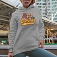thumbnail image 2 of Retro Hallo Summer Typography, Heather Grey Hooded Sweatshirt or Hoodie, 2XL, 2 of 5