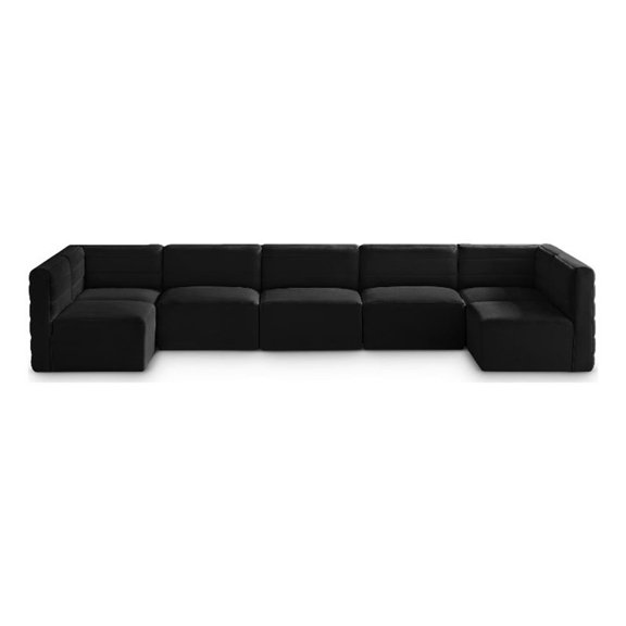 Meridian Furniture Quincy Black Velvet Modular Sectional