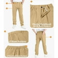 thumbnail image 5 of Sentuca Kids Boys Pants School Uniform Chino Khaki Pants with Pockets Elastic Waist Classic Trousers, 5 of 7