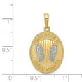 thumbnail image 4 of 14K Two-Tone Gold Charm Pendant Themed 26 mm 16 With Rhodium Reversible With Prayer Guardian Angel, 4 of 4