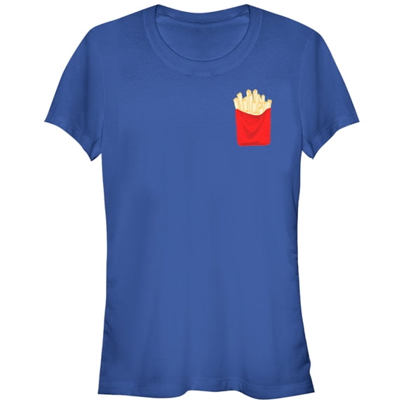 Junior's Lost Gods French Fries  Graphic Tee Royal Blue Medium