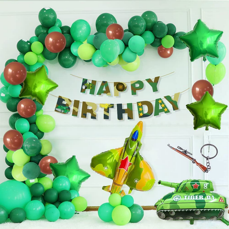  Camo Party Decorations 133pcs Tank Camouflage camo Balloon Arch  Garland Kit with Green Tank Foil Balloon for Call of Duty Hunting Soldier  Army Birthday Party Decorations : Home & Kitchen