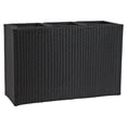 thumbnail image 1 of Sunnydaze 3-Section Wicker Planter Box for Indoor or Outdoor Use - Black, 1 of 10
