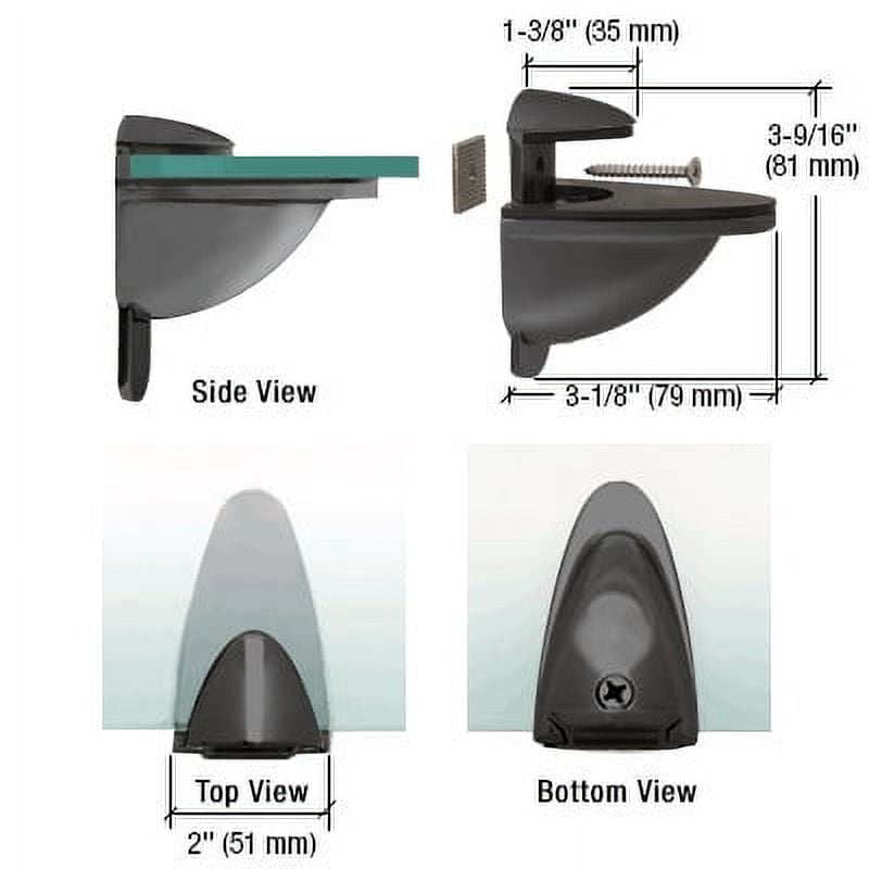 CRL DL661BL Black Heavy-Duty Adjustable Shelf Bracket