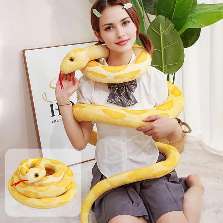 63-Inch Realistic Stuffed Snake Toy, Lifelike Fake Snake Plush for
