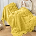 thumbnail image 6 of XEOVHV Knitted Throw Blankets for Couch and Bed, Soft Cozy Knit Blanket with Tassel, Lightweight Decorative Blankets and Throws, Farmhouse Warm Woven Blanket for Men and Women, 50"x71", 6 of 9
