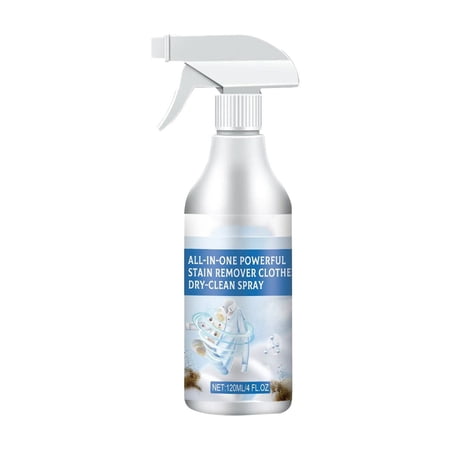 HomeKingdee Powerful Stain-Removing Laundry Dry-Cleaning Spray 120ml – No-Wash Fabric Cleaner for Indoor Use Oil & Sweat Stains Removal Gentle on Clothes