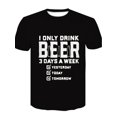 thumbnail image 3 of Camiseta informal de cuello redondo para hombre, con estampado 3D de cerveza, ligeramente elástica, manga corta de corte regular para verano, ideal como regalo para amantes de la cerveza., 3 of 6