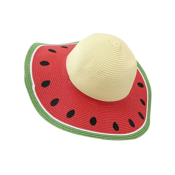 DQRPSEETB Baby Sun Hat Toddler Baby Kids Outdoor Printing Pattern Hats Fisherman's Hat Sun Cap Toddler Sun Hat Watermelon Red