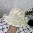 thumbnail image 2 of Hats for Women , Women Hat , Womens Sun Hats Elegant Lady's French Summer Sun Hat Featuring Delicate Floral Embellishments and a Wide Brim for Beach, 2 of 4