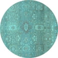 thumbnail image 1 of Ahgly Company Indoor Round Abstract Light Blue Modern Area Rugs, 3' Round, 1 of 4
