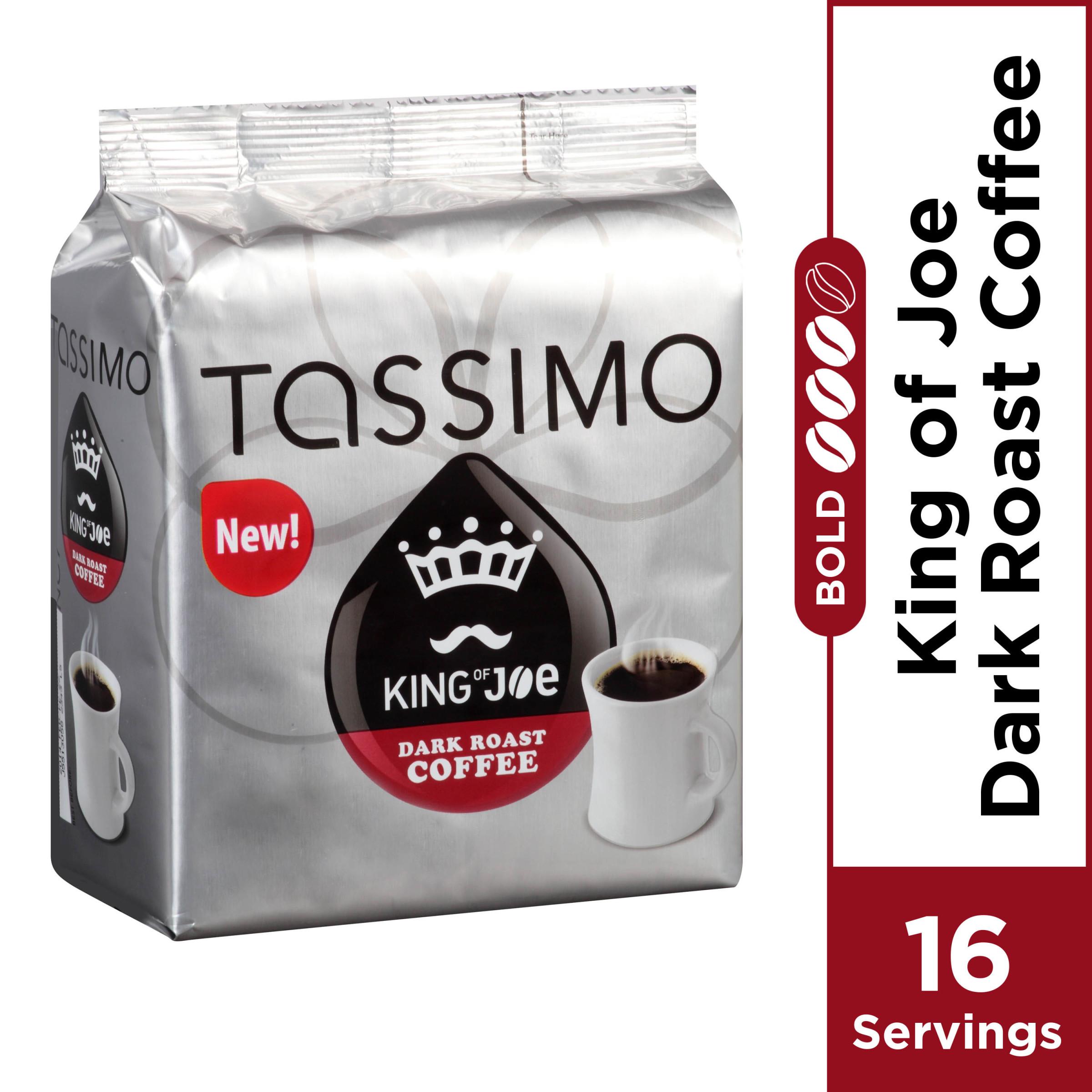 King of Joe Dark Roast Coffee TDiscs for Tassimo Brewing Systems, 16