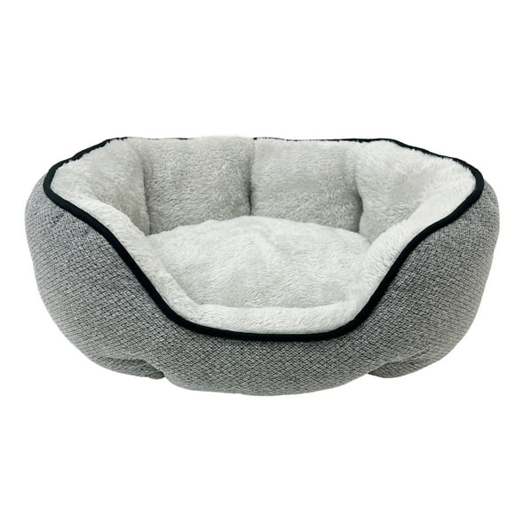 Pet Spaces Lit ovale pour chien et chat, 19po, Gris