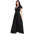 thumbnail image 4 of KOH KOH Long Bridesmaid Wedding Guest Sleeveless V-Neck Full Floor Length Flowy Sexy Wrap Formal Evening Cocktail Party Tall Maxi Dress Gown For Women Black X-Large US 14-16 NT333, 4 of 6