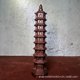 thumbnail image 1 of Ebony wood carved Wenchang Pagoda, nine-tiered solid wood Wenchang Pagoda ornament, wooden home living room office decoration., 1 of 3