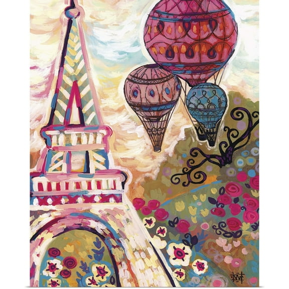 Great BIG Canvas | Rolled Natasha Wescoat Poster Print entitled Ballons Sur Paris