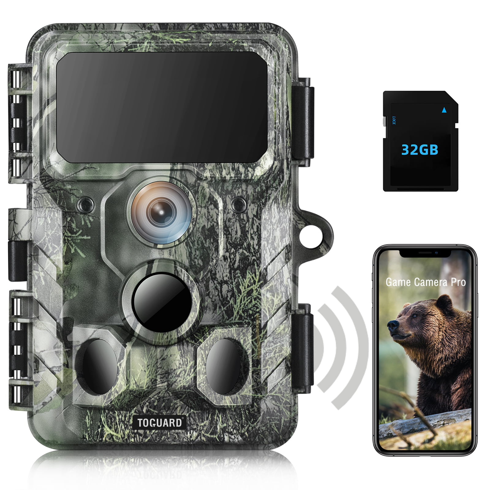 WiFi Bluetooth Trail Camera 20MP Wildlife Hunting Game Cam 1296P IR Night Vision 
