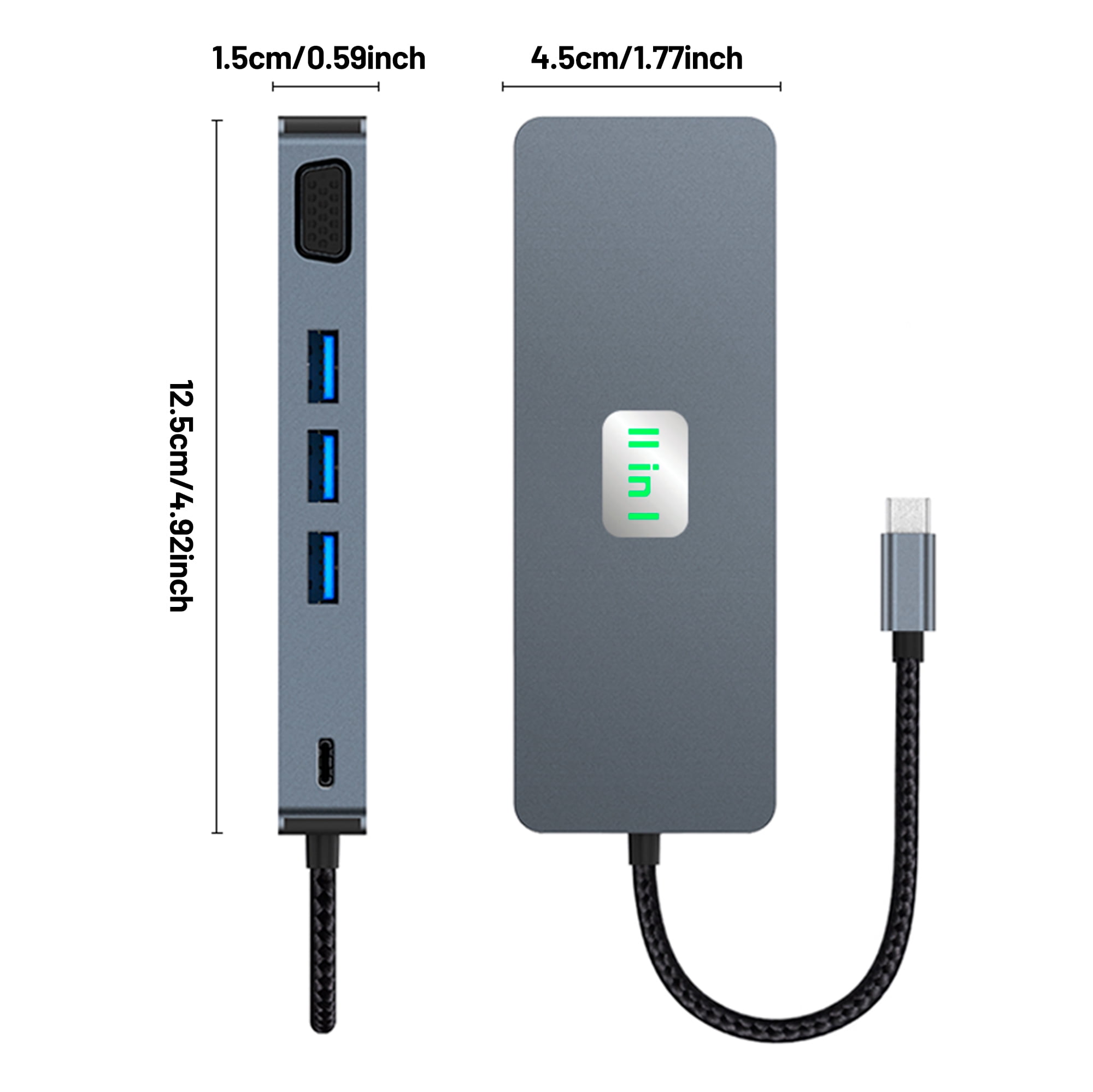 USB C Hub Ethernet Multiport Adapter, 11-in-1 USB C Docking Station 4K HDMI, 100W PD, 2 USB 3.2, 10Gbps LAN USB C Dongle, SD/TF Reader USB C Dock for Dell/HP/Lenovo iPad