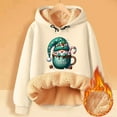 thumbnail image 3 of Christmas Heavyweight Hoodies for Women 2025 Long Sleeve Thick Graphic Pullover Hooded Sweatshirt Tops, 3 of 4