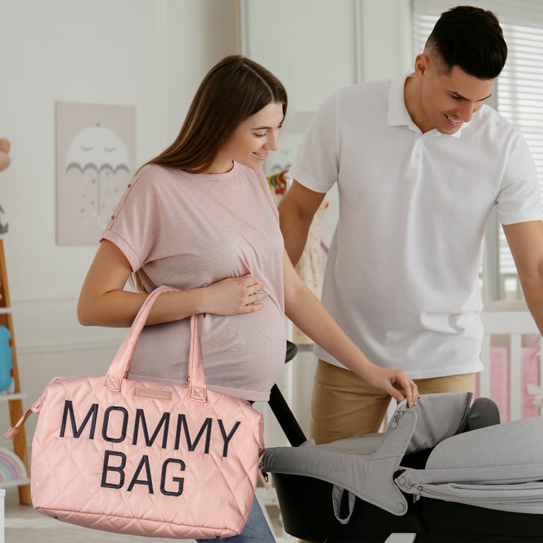 Perabella Mommy Bag for Hospital, Mommy Hospital Bags for Labor and  Delivery, Mommy Bag Tote, (Pink)