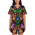 thumbnail image 1 of Balery Traditional Floral Polish Conjunto de Pijama para Mujer con Estampado, Dos Piezas de Manga Corta y Shorts, Ropa de Dormir Suave con Cuello Redondo y Bolsillos-3X-Large, 1 of 6