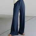 thumbnail image 2 of Jewelreauty Womens Wide Leg Linen Pants Casual Drawstring High Waisted Loose Palazzo Pants 2025, 2 of 6