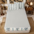 thumbnail image 4 of Manfei Rustic Flower Zipper Twin Comforter Sets with Fitted Sheet and 2 Pillowcases,Spring Garden Zipper Bedding Set,Reversible, 4 of 7