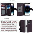 thumbnail image 4 of TECH CIRCLE For iPhone XS Max Wallet Case with Card Holder,PU Leather Flip Folio Shell Magnetic Closure Wrist Strap Kickstand Shockproof Protective Cover for Apple iPhone XS Max 6.5" 2018,Darkpurple, 4 of 6