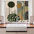 thumbnail image 3 of Ambesonne Monstera Kitchen Curtains, Boho Abstract Mid Century, 55"x39", Beige Evergreen and Sepia, 3 of 3