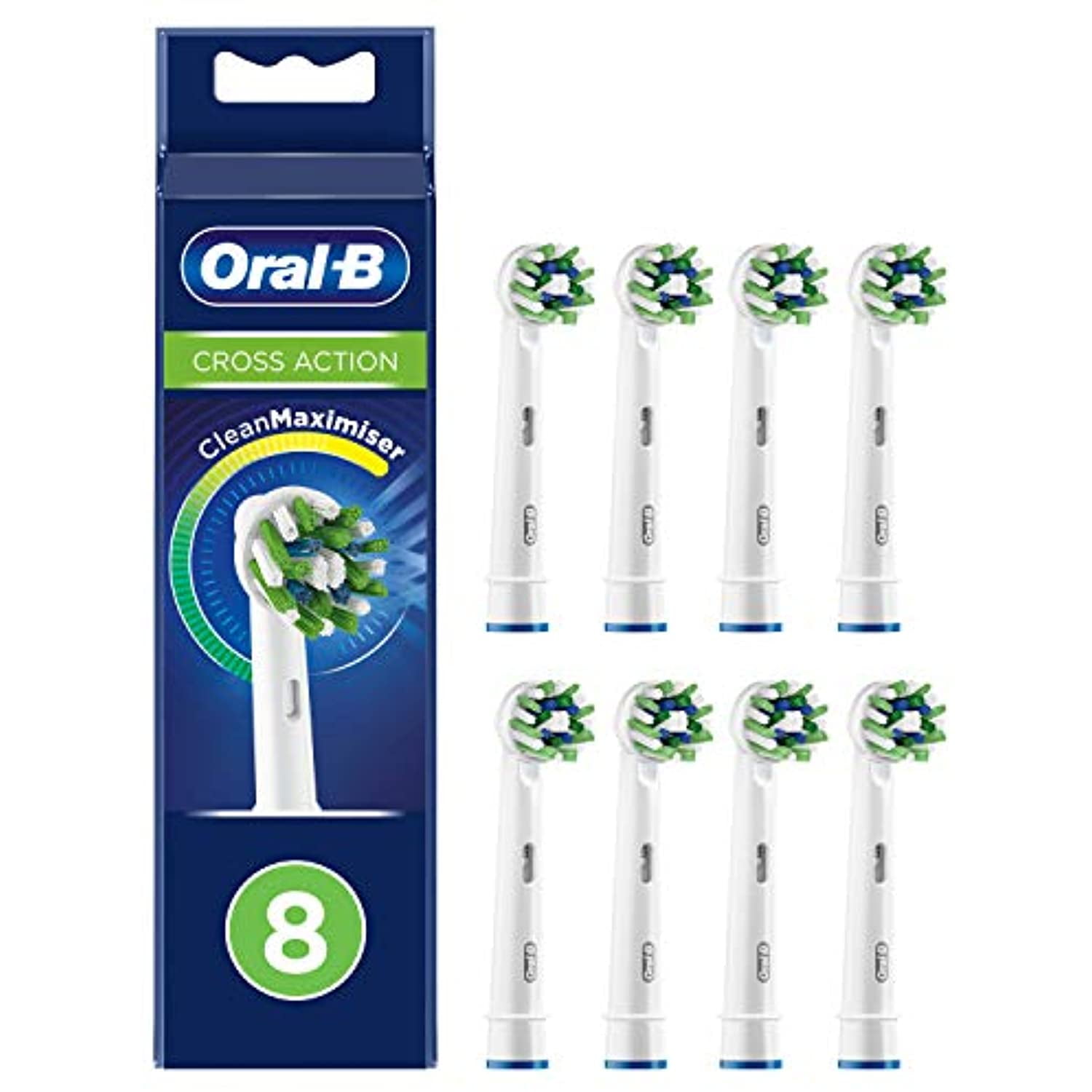 brandstof natuurpark drie Braun Oral-B 4210201321538 CrossAction Toothbrush Heads with Cleanmaximiser  Bristles for Holistic Mouth Cleaning, Pack of 8 - Walmart.com