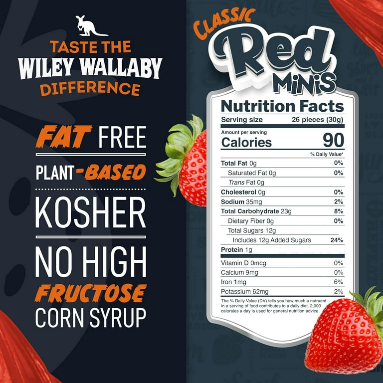 Wiley Wallaby Classic Red Mini Licorice Bites 3.5 Ounce Gourmet
