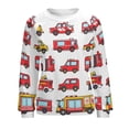 thumbnail image 7 of Fire Engine Car Truck Womens Casual Crewneck Sweatshirt Long Sleeve Tops Cute Pullover Loose Fit, 7 of 7