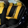 thumbnail image 6 of FH Group Universal Fit Yellow Cloth Car Seat Covers for SUV, Van Truck Auto - Solid Bench with Gray Floor Mats, 6 of 9