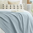 thumbnail image 4 of Great Bay Home Ringspun Cotton Lightweight Warmer Bed Blanket  (Twin (66" x 90"), Pale Blue), 4 of 6