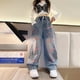 thumbnail image 1 of Pantalones de pierna ancha para niña, Vaqueros largos informales, holgados, con diseño de estrella y corazón, estilo coreano, 2024, 1 of 5