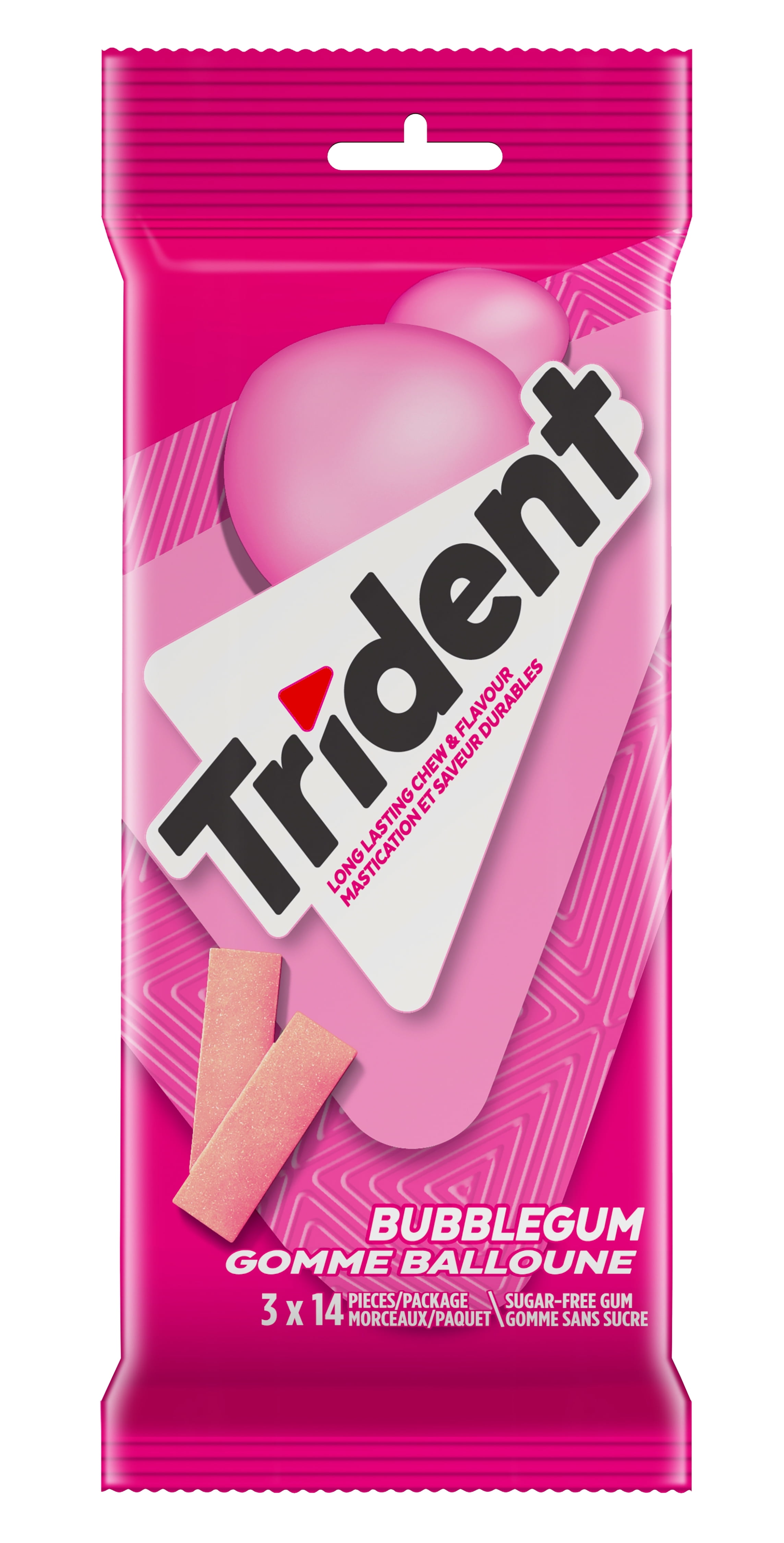 Trident, Bubble Gum Sugarfree Gum Multipack- Pack of 3 (42 Pieces), 3 Pack (14 pcs ea), 42ct
