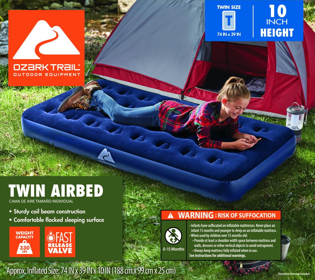 Ozark trail twin air mattress with pillow pump cheap