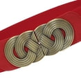 thumbnail image 6 of Beugl Womens Belts Clearance, Women's Fashion Vintage Wide Waist Belt Elastic Stretch Belts with Interlock Buckle Running Belt Belts for Women Red One Size, 6 of 8