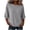 Gray, variant on ZZkhGO Women's 3/4 Sleeve Scoop Neck T Shirt Loose Casual Solid Color Basic Top Loose Fit Tops for All Season Daily Wear