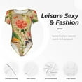 thumbnail image 6 of Easygdp Vintage Bird Women's One-Piece Swimsuit Slim Fit Crew Neck Bodysuit Athletic Swimwear with Concealed Buckle - Large, 6 of 9