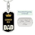 thumbnail image 2 of Cat Key Ring Cornish Rex Cat Dad King Keychain Stainless Steel or 18k Gold, 2 of 8