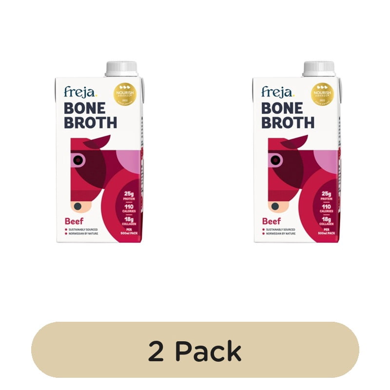 Freja Beef Classic Bone Broth 500ml, British Import (Pack of 2)
