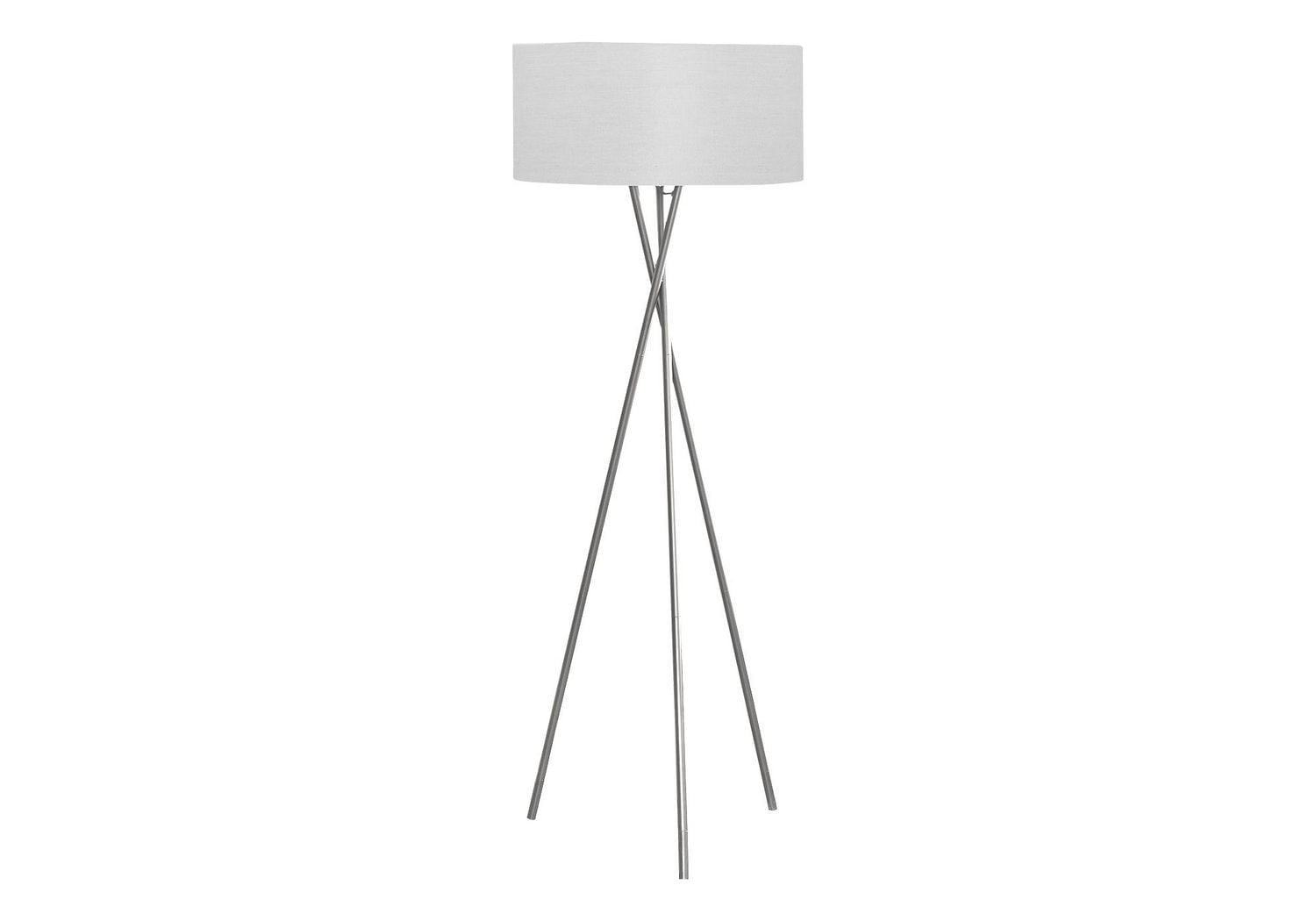 Monarch Specialties Lighting, 62"h, Floor Lamp, Nickel Metal, Grey Shade, Contemporary